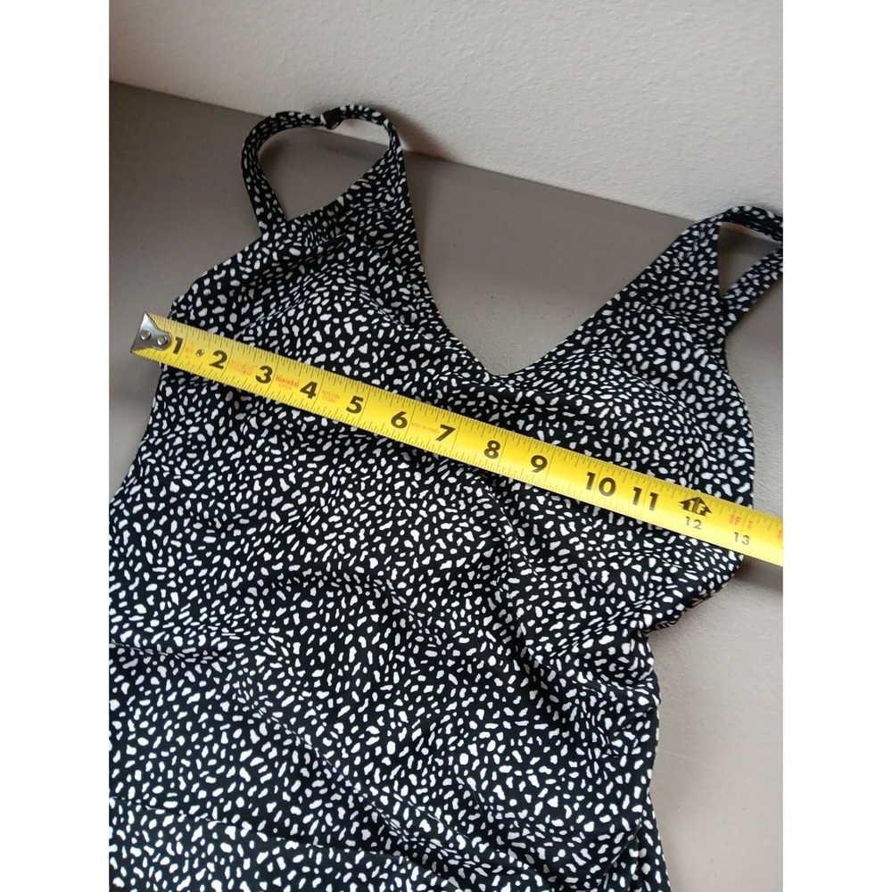 SPEEDO Women one piece bathing suit Size 8 Black White Classic Fully Lined Beach - Picture 8 of 9
